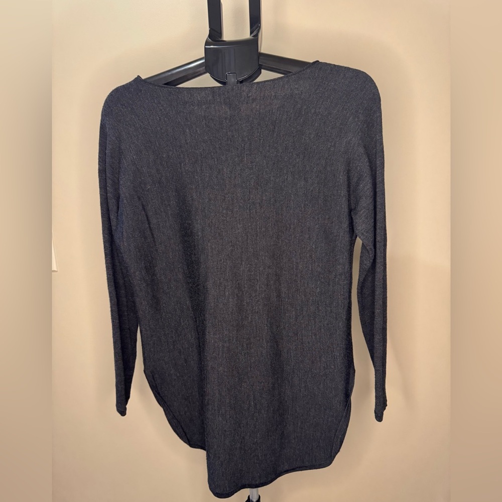 Eileen Fisher Merino Wool Crew Neck Sweater | Small | Charcoal - Picture 3 of 8